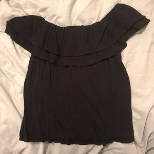 Black off the shoulder shirt